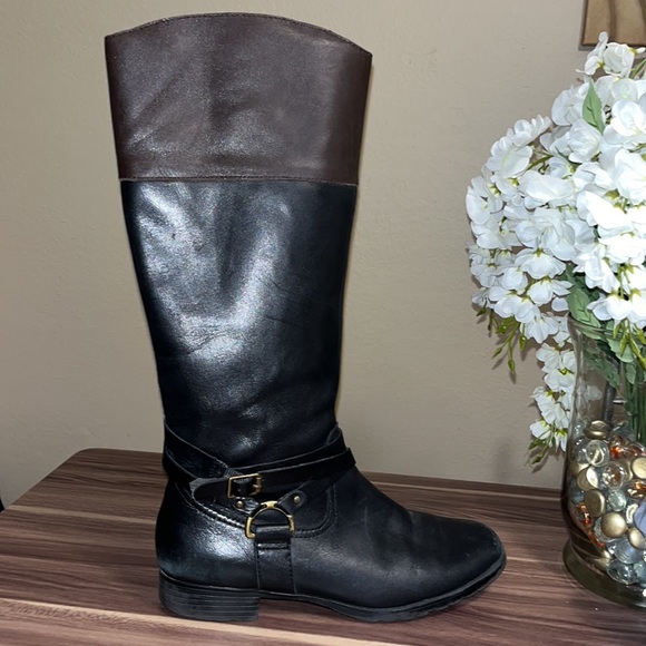 Ralph Lauren, Savion black and brown leather riding boots - Picture 7 of 14